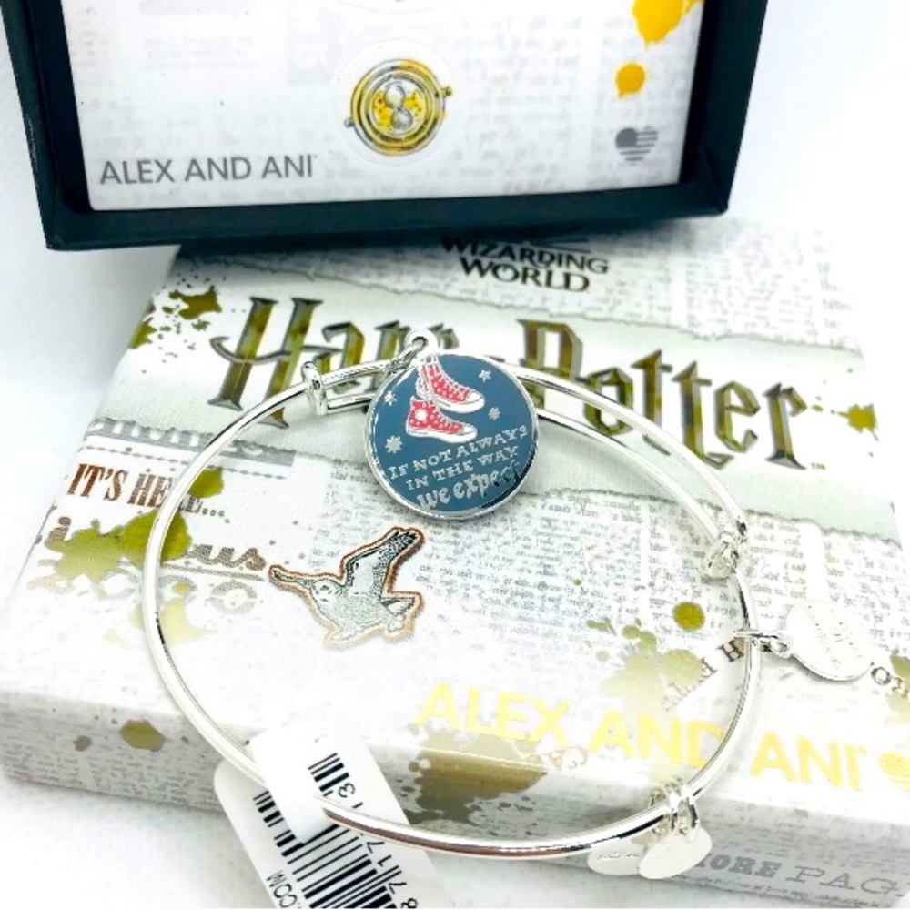 Alex and Ani Harry Potter Things We Lose Charm Bangle Bracelet Luna’s Shoes New.